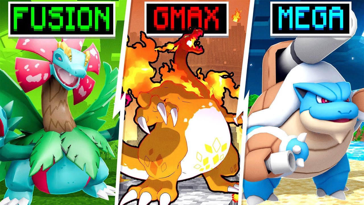FUSION vs GIGANTAMAX vs MEGA Pokemon In MINECRAFT!