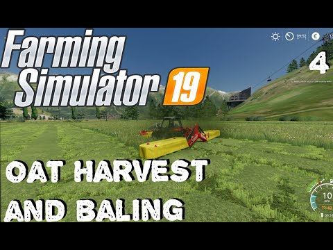 Erlengrat FS19 | Oat harvest and baling grass | Episode 4 Alpine DLC