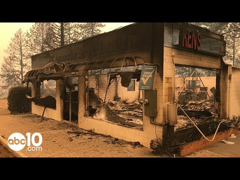 Camp Fire: Damage on the drive to Paradise on Highway 191 and Skyway