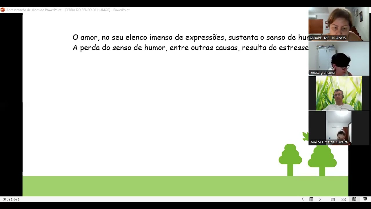 PERDA DO SENSO DE HUMOR  02 10 2024