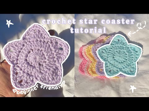 Beginner friendly ⋆˚☆˖° ✨crochet star coaster tutorial ⭐️ ⋆˚☆˖°