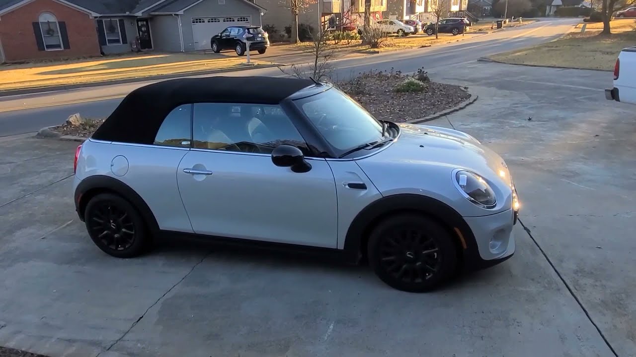 2019 Mini Cooper Convertible 3 cyl turbo test drive POV 0-60 review engine & top operation @ end vid
