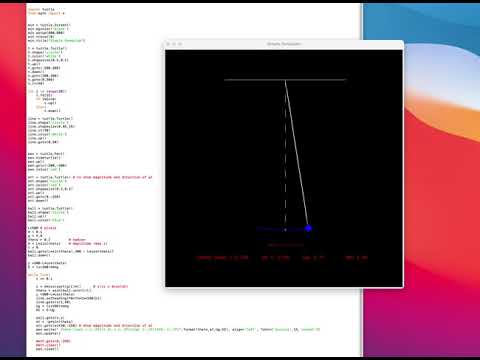 Simple Pendulum With Python Using The Turtle Module Simple Code And Solving From Ode