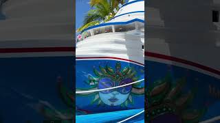 Carnival Cruise Ship Mardi Gras Model at Port in Cozumel