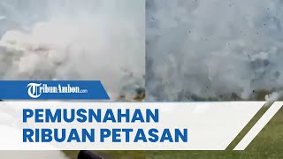 Detik-detik Pemusnahan 100 Kg Bubuk Mesiu dan Puluhan Ribu Petasan, Diledakan di Lahan Kosong
