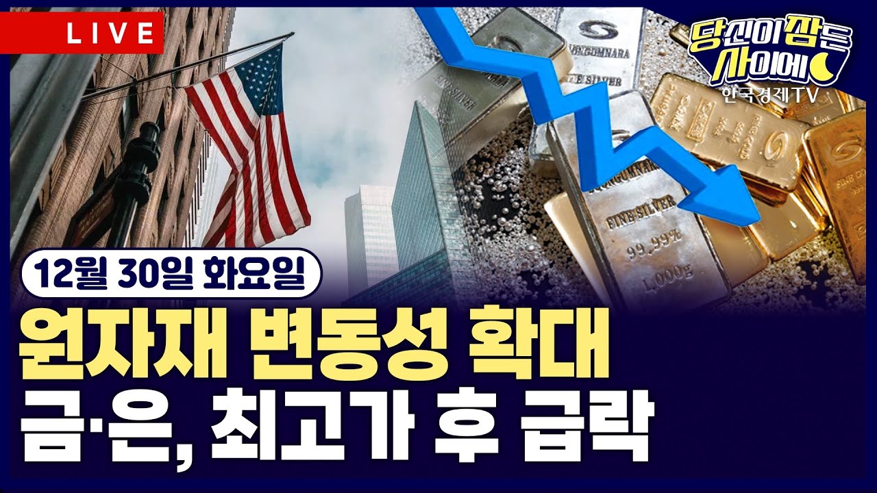 [🔴12/30 #당잠사] 금·은, 사상 최고가 경신 후 급락…팔라듐·백금 등 동반 조정 | 뉴욕증시, 연말 랠리 가?