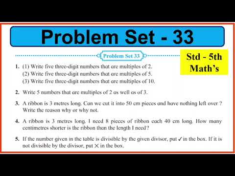 Problem Set 33 class 5 Math Chapter 8 Multiples and Factors | Problem set 33 Maharashtra state board