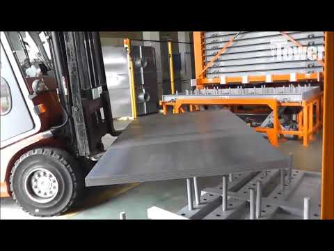 Das automatische Blechlager LogiTower mit Depalettierer