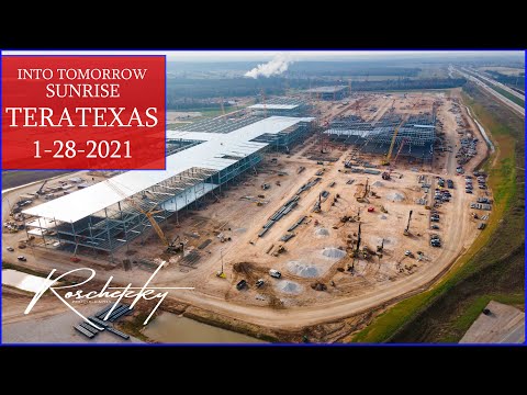 Sunrise GigaTexas TeraTexas Roschetzky Photography Edit - 1-28-2021 - Cybertruck 4680 Batteries