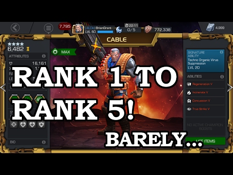 Cable Level Up Rank 1 to Rank 5 | Marvel Contest of Champions