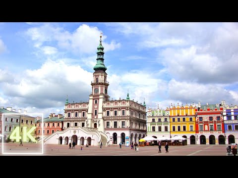 Zamość, Polen 4K - Schöne Stadt in Polen, Virtuelle Tour durch Zamość 2021, Besuchen Sie Zamość