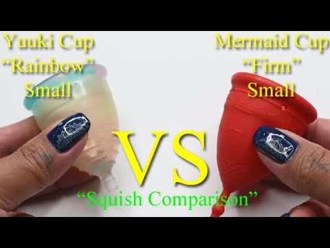 Yuuki Cup Rainbow vs Mermaid Cup Firm SMALL - Menstrual Cup Squish
