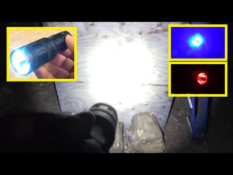 Sunwayman F10R Red, White, and Blue Light Flashlight Review Video