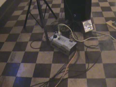 A talking fog machine at a My Disaster March show