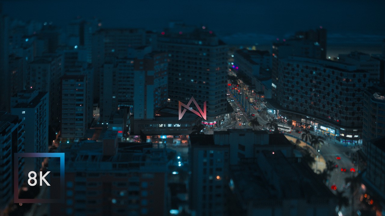 Santos Brazil Cityscape / Blue Hour to Night / Relaxing City Ambience 8K