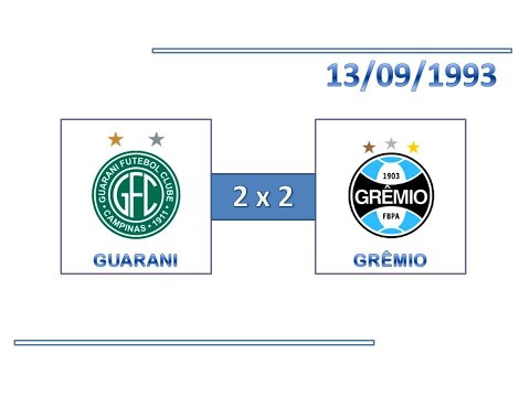 GOLS: Guarani 2 x 2 Grêmio - 13/09/1993 - Campeonato Brasileiro