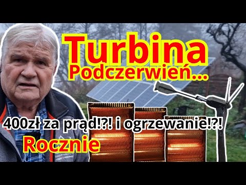 Turbina wiatrowa i magazyn energii u emeryta, ogrzewanie domu bez komina. 