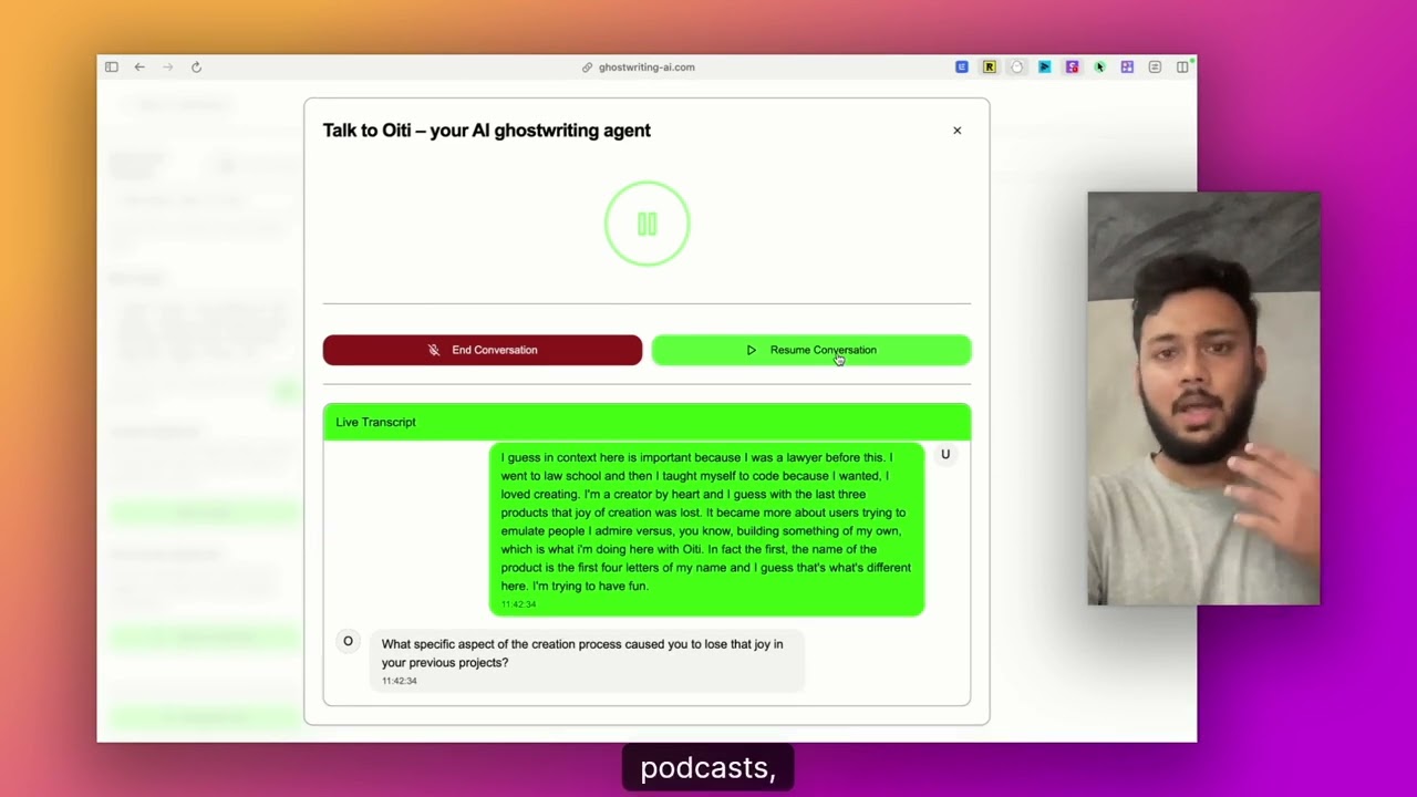 Oiti: AI LinkedIn ghostwriter demo video showing the platform in action.