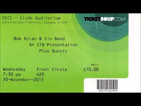 Bob Dylan 2013 Autumn Tour of Europe – Glasgow, Scotland 20th November 2013