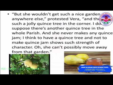SVSSS (8 CBSE) VIII Inglês - 13.0 - The Quince Tree por Hector Hugh Munro