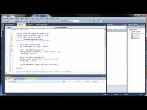 Visual Basic Tutorial 21 - Class Overview and Properties