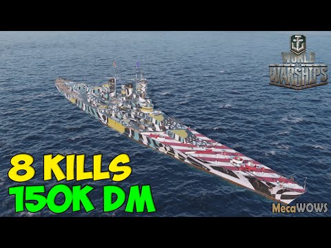 World of WarShips | Cristoforo Colombo | 8 KILLS | 150K Damage - Replay Gameplay 4K 60 fps