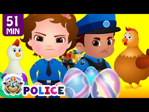 ChuChu TV Police Save The Super Hens from Bad Guys | Police Car Chase | ChuChu TV Surprise Eggs Toys