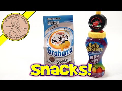 Goldfish Baked Grahams Cookies & Cream - Disney Cars Belly Washers Video