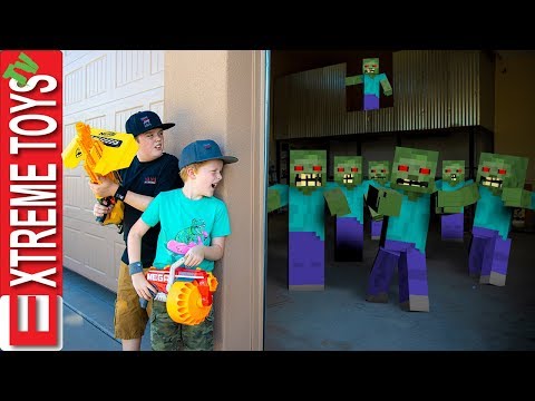 Minecraft Monster Mash! Sneak Attack Squad Glitchy Nerf Battle!