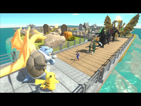 PIKACHU & BLASTOISE & CHARIZAD  DEATH RUN TOUR - Animal Revolt Battle Simulator