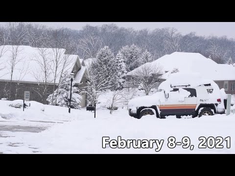Intense Winter Storm near Cincinnati, OH (2-3"/hr rates, 7-10" total) - February 8-9, 2021
