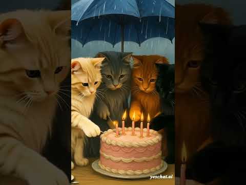 #happybirthday #cake #birthdaycake #kitten #cat#happybirthdysong #cute# happy birthday #wish