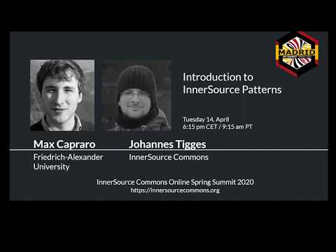 Max Capraro & Johannes Tigges (ISC) at ISC.S10 - Introduction to InnerSource Patterns