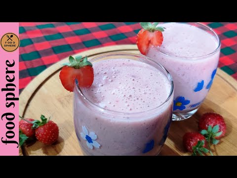 Strawberry and Banana Smoothie Recipe || Homemade Tasty Strawberry Milkshake Recipe || Food Sphere