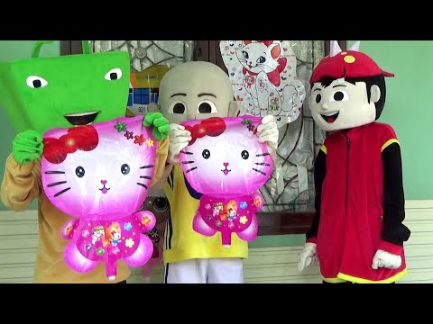 BOBOIBOY, ADU DU & UPIN COSPLAY UNBOXING BANYAK BALON KARAKTER TAYO LOL DORAEMON MASHA KITTY CAT DLL Video