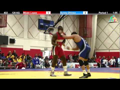 2012 Pan Am: 120 KG Quarterfinal: Mijain Lopez (CUB) vs. Sunny Dhinsa (CAN)