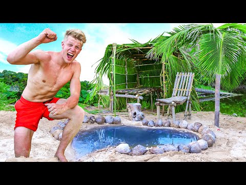 I Built a House with a Pool on a Deserted Island!