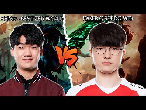 FAKER DE RIVEN MID VS ZED 99, O MELHOR ZED DO MUNDO!! ESSE DUELO PEGOU FOGO!!