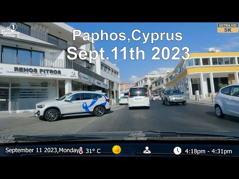 Paphos Cyprus | Kato Paphos to Pano Paphos | Sept. 11 2023, Monday| 5K 🚘