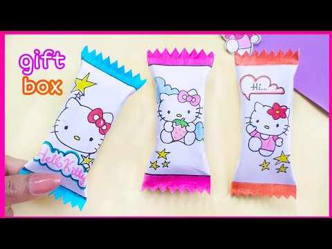 Cute gift idea/DIY hello kitty chocolate gifts packet tutorial/DIY paper gift idea/Origami mini gift