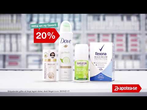 apotea.se juli 2019, Kategorikampanj Resa, Pharbio Omega-3, Deodoranter och Eucerin Sun.