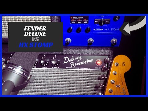 HX Stomp Line6 Helix US Deluxe 🎧 Vs 🎧 Fender Deluxe Reverb Amp | Can You Hear The Difference?
