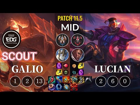 EDG Scout Galio vs Lucian Mid - KR Patch 11.5
