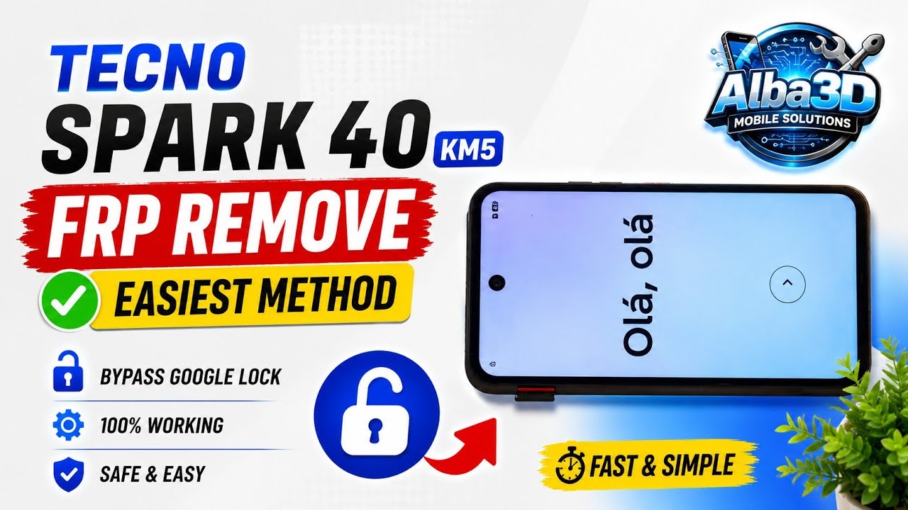 Tecno Spark 40 KM5 Frp Bypass 2026 UnlockTool