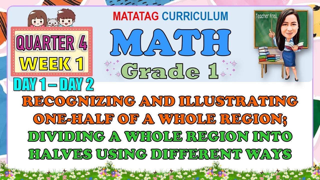 MATH 1 QUARTER 4 WEEK 1 DAY 1-2 | RECOGNIZING AND ILLUSTRATING ONE-HALF OF A WHOLE REGION | MATATAG