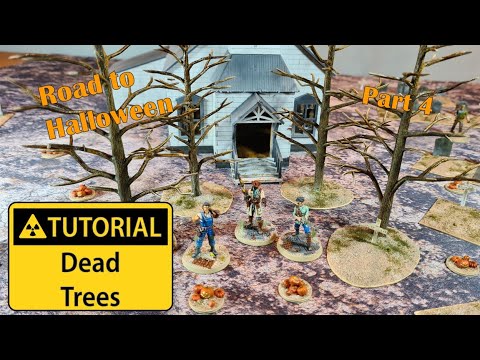 DIY Wargaming Dead Trees using Woodland Scenics Terrain Tutorial - My road to Halloween