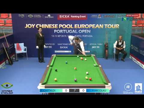 Clayton Castaldi VS Paulo Nicolau - Stage 1 - 2019 Joy Chinese Pool Euro Tour Portugal Open