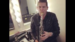 Warming up in the basement of Vancouver's Orpheum Theatre - Eli Bennett saxophone