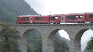 preview picture of video 'Switzerland: Bernina Railway, Ascending the Brusio Spiral, 17Sep14'