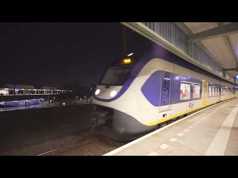 Netherlands, train night ride from Duivendrecht to Amsterdam Muiderpoort